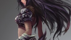 Weapons lips claws armor gloves drawings long hair anime girls 