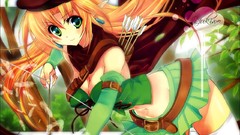 Weapons long hair anime girls green eyes yukiwo cleavage thigh 