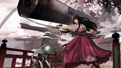 Weapons miko Japanese clothes
