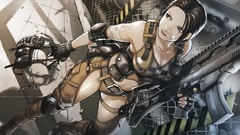 Weapons military anime girls boobs