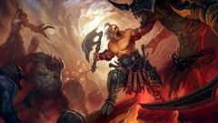 Weapons Monsters diablo barbarian artwork Axes video games 