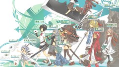 Weapons Monsters Swords anime girls animal ears anime boys