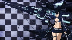 Weapons navel Shorts Swords chains belts long hair anime girls 
