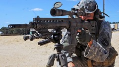 Weapons old Army soldiers guard LaRue Tactical OBR