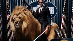 Weapons politics American Flag Lions lightsabers Barack Obama 