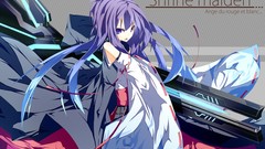 Weapons purple hair miko detached sleeves Japanese clothes