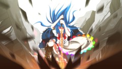 Weapons red eyes Swords blue hair touhou hinanawi tenshi maid 