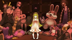 Weapons robot dolls headphones Anime suit long hair anime girls 