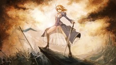 Weapons saber blondes anime girls fate stay night fate series