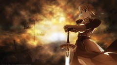 Weapons saber Swords blondes anime girls fate stay night fate 