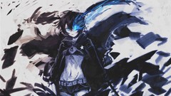 Weapons scars navel Swords blue eyes black rock shooter black 