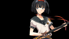 Weapons school uniforms black hair Simple Background school 