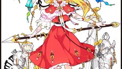 Weapons Shoes wings crystals ruins dress white background hats 