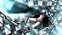 Weapons Shorts chains anime girls blue eyes black rock shooter 