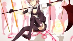 Weapons Shorts silhouettes gloves bows shadows anime girls 