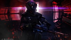 Weapons soldiers armor artwork futuristic
