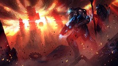 Weapons soldiers armor cities artwork futuristic