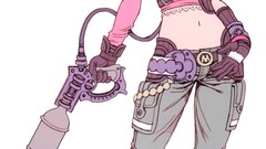 Weapons steampunk anime girls short hair artwork yamashita 