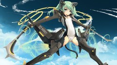 Weapons Swords anime girls blue eyes twintails pixiv fantasia 