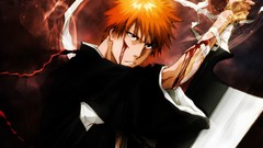 Weapons Swords bleach kurosaki ichigo Shinigami orange hair 