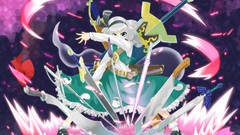 Weapons Swords blue eyes konpaku youmu gray hair touhou