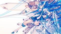 Weapons Swords blue hair long hair blue eyes Pretty Cure Smile 