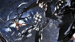 Weapons Swords chains anime girls scythe black rock shooter 
