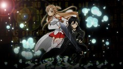 Weapons Swords long hair anime girls brown eyes brunettes short 