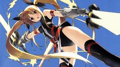 Weapons Swords long hair anime girls mahou shoujo lyrical 