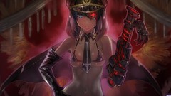 Weapons tie hats anime girls bikini mecha musume