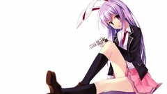 Weapons tie white background revolvers anime girls school 