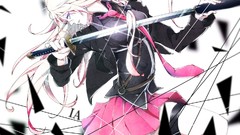 Weapons triangles Katana tie white hair Swords shirts skirts 