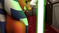 Weapons white hair 3d tattoos blue hair blue eyes censored jedi 