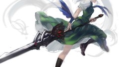 Weapons white hair anime girls konpaku youmu touhou video games 