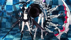 Weapons white hair boots scythe black rock shooter kuroi mato 