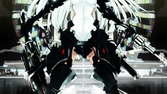 Weapons white hair red eyes long hair anime girls pixiv 