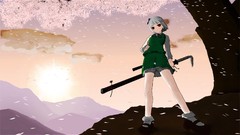 Weapons white hair Swords short hair konpaku youmu touhou hair 