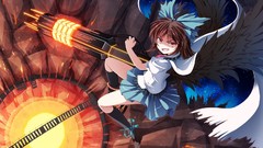 Weapons wings anime girls reiuji utsuho touhou video games
