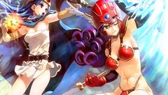 Weapons wings Anime Swords helmets spellforce blue hair long 