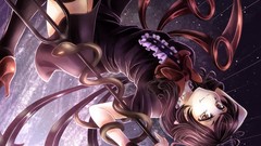 Weapons wings dress anime girls upside down touhou black hair 