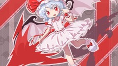 Weapons wings dress hats Chibi red eyes Ribbons blush anime 