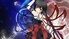 Weapons wings dress red eyes anime girls short hair touhou 