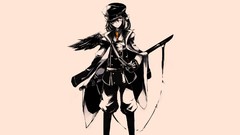 Weapons wings Katana Army soldiers tie hats military red eyes 