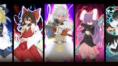 Weapons wings Katana dress red eyes long hair green eyes gray 