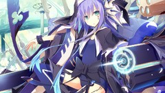 Weapons wings Ribbons school blue hair long hair anime girls 