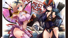 Weapons wings Swords blondes blush long hair blue eyes boku wa 