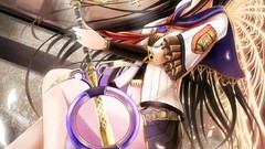 Weapons wings Swords long hair anime girls seifuku crowns 