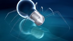 Web abstract spiders 3d artwork light bulbs