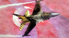 Web Army Turkey f-16 fighting falcon contrails Turkish Armed 
