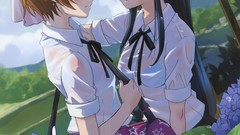 Wet anime girls yuri illustrations teen lesbians